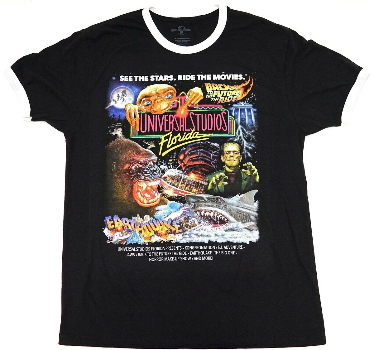 Universal Studios ユニバーサルスタジオ オフィシャルグッズ 大人用 レトロ Tシャツ ギフトショップ Retro Marquee Adult Ringer T-Shirt ユニバーサルスタジオオフィシャルグッズ レトロマーキーTシャツ