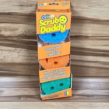 3 PACK - Scrub Daddy Colors FlexTexture Sponge Soft in Warm Water Firm in Cold