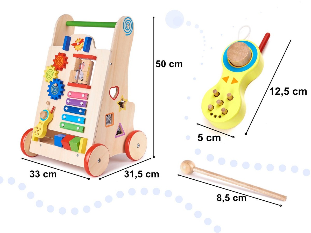 Girello Montessori In Legno COSTWAY - Con Labirinto E Xilofono, Per Bambini 12+ Mesi - Foto 2