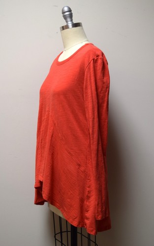 PHILOSOPHY Republic Clothing Orange Red Cotton Knit Long Sleeve Tunic Top Size S - Picture 3 of 4