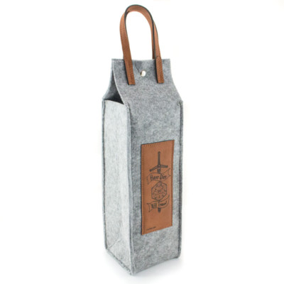 Dice Tower Travel Bag ~ Grey Felt and Chestnut ~  C4Labs