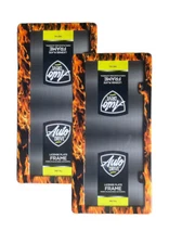 Auto Drive Universal Metal License Plate Frame Flame Graphic 2 Pack