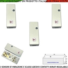 Sensori Vibrazione Adesivi Allarme Inferriate Regolazione Meccanica 3 Rilevatori