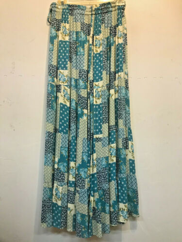 Neu mit Etikett SACRED THREADS Boho Hippie funky Viskose weites Bein Stufen HOSE L kostenloser Versand - Bild 5 von 6