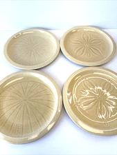 Franciscan Sea Sculptures Sand Set Of 4 Salad Plates Sea Urchin Sand Dollar 9"