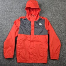 North Face Rain Jacket Youth Large 14/16 Red Gray Dryvent Waterproof Boys