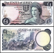 Jersey 1 Pound, 1976-1988 ND, P-11b, UNC, Prefix TB
