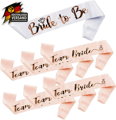 Team Bride Schärpe Set für Junggesellinnenabschied Bachelorette Party Frauen
