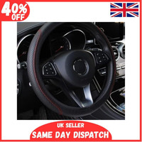 Leather Car Steering Wheel Cover Anti-Slip Universal Protector 38cm 15inch UK