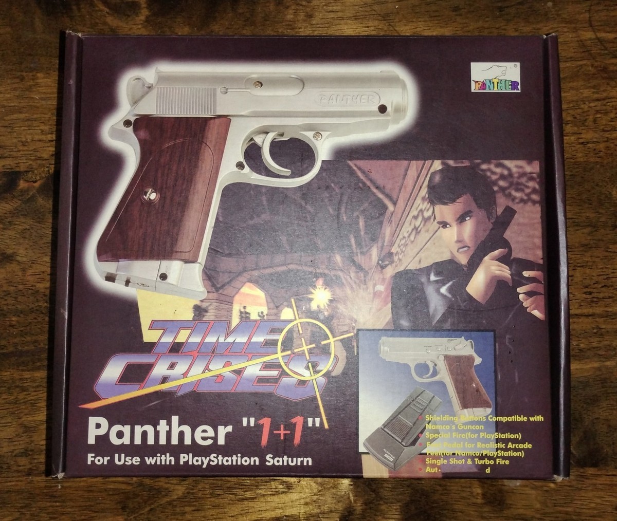 Rare Playstation 1 / Sega Saturn Panther 1+1 Light Gun Time Crisis