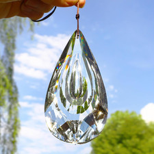 5" Hanging Crystal Prism Suncatcher Aceted Clear Crystal Drop Rainbow Maker