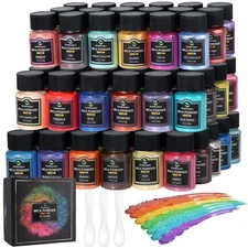 Smalltongue Mica Powder for Epoxy Resin, 72 Colors, 0.35 oz10g Bottles Mica G...