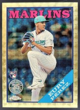 2023 Topps Update Eury Perez 1988 35th Chrome SuperFractor 1/1 RC Marlins LF2