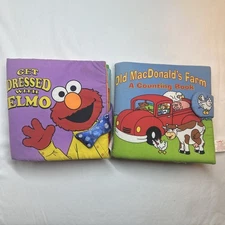 Get Dressed W/ Elmo  Sesame Street & Old Macdonald’s Counting Book Vtg softplay