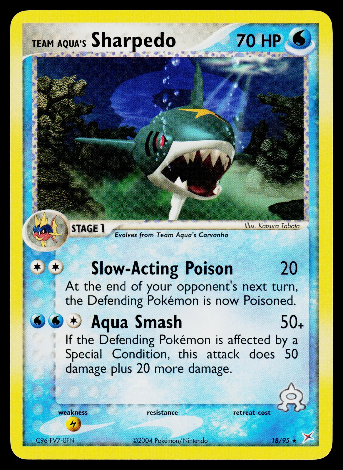 Team Aqua's Sharpedo 18/95 Team Magma vs Team Aqua Rare