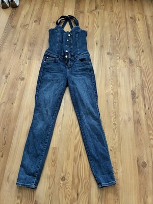 Guess Denim Sexy Women s One Piece Overralls Sz Small Skinny Leg