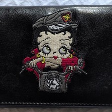 Betty Boop Women s Black Embroidered Folding ...