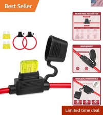 12V Waterproof Fuse Holder Set - 14 AWG, 20A for Automotive Marine Use