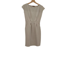 Quince Women Ultra-Stretch Ponte Cap Sleeve Dress Ecru S