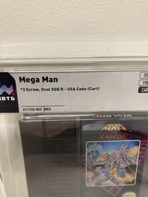 Mega Man 1 Error Game Rare NES Cart SOQ Offset Misprint Wata 8.0,Oval Seal,vga