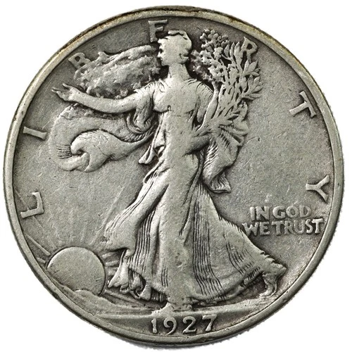 1927-S San Francisco Walking Liberty Half Dollar 50C Very Fine Near XF - VF+
