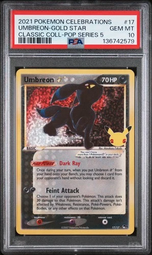 2021 Celebrations Classic Collection Umbreon Gold Star #17 PSA 10 POP Series 5
