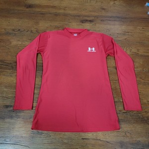 Under Armour Youth Large Long Sleeve Shirt Heat Gear Red 14"