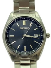 SEIKO Solar Watch Analog Stainless NVY SLV 7B72 0AC0
