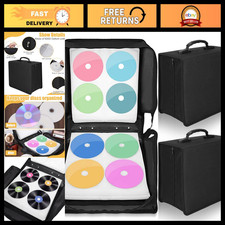 2 Pcs DVD Storage Binder Case with Zipper, Black - Compact Organizer for Discs