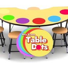 12" Dry Erase Dots for Classroom 30 Pack, 5 Colors, Removable Stickers