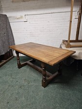 ANTIQUE REPRODUCTION SOLID OAK FARMHOUSE REFECTORY TABLE/KITCHEN/DINNING TABLE