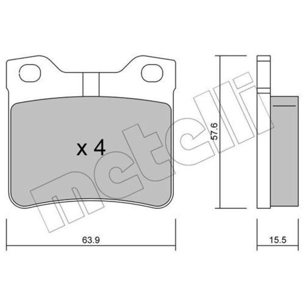 Metelli BremsbeläGe Bremsbelegsatz Hinten System Ate - Teves FüR Peugeot 406-image