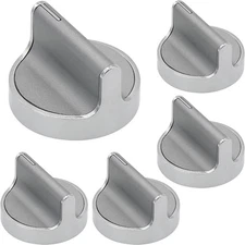 5PK Stainless Steel Control Knob Replace W10594481 WPW10594481 3281332 AP6023301