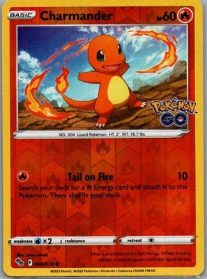 Charmander 008/078 Reverse Holo Pokemon GO LP-NM