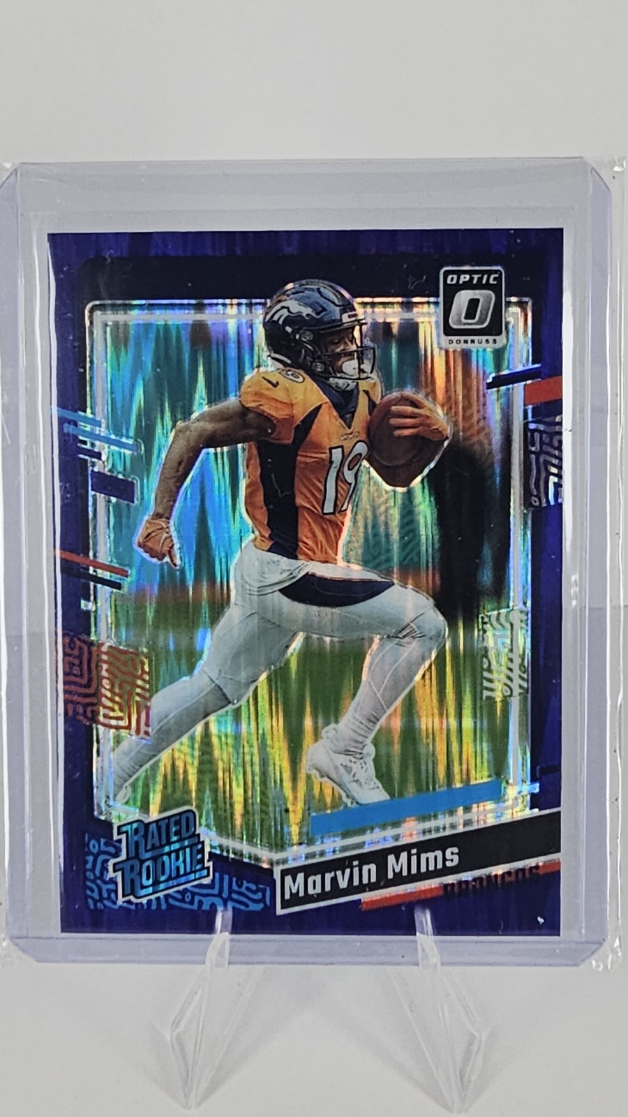 2023 Panini Donruss Optic Rated Rookie Marvin Mims #231 Purple Shock Prizm (RC)