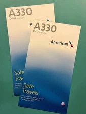 2 AMERICAN AIRLINES SAFETY CARD--AIRBUS 330