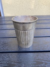 Wazon na kwiaty, posrebrzany mosiężny kubek, lity mosiądz, ciężki (0,193 kg), Gebr.