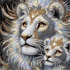 Aicomeon Lion Diamond Art Kits for Adults - 5D Special Shaped Multicolored