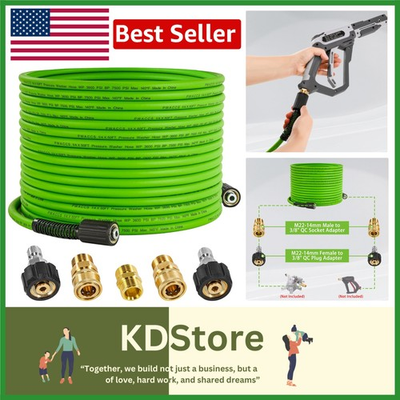 #ad 50 FT Pressure Washing Hose Universal M22 Fitting Lightweight amp; Durable $58.49