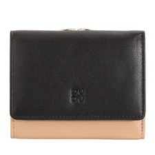 DUDU Women Small Leather RFID Wallet with Click Clac Compact Coin Purse