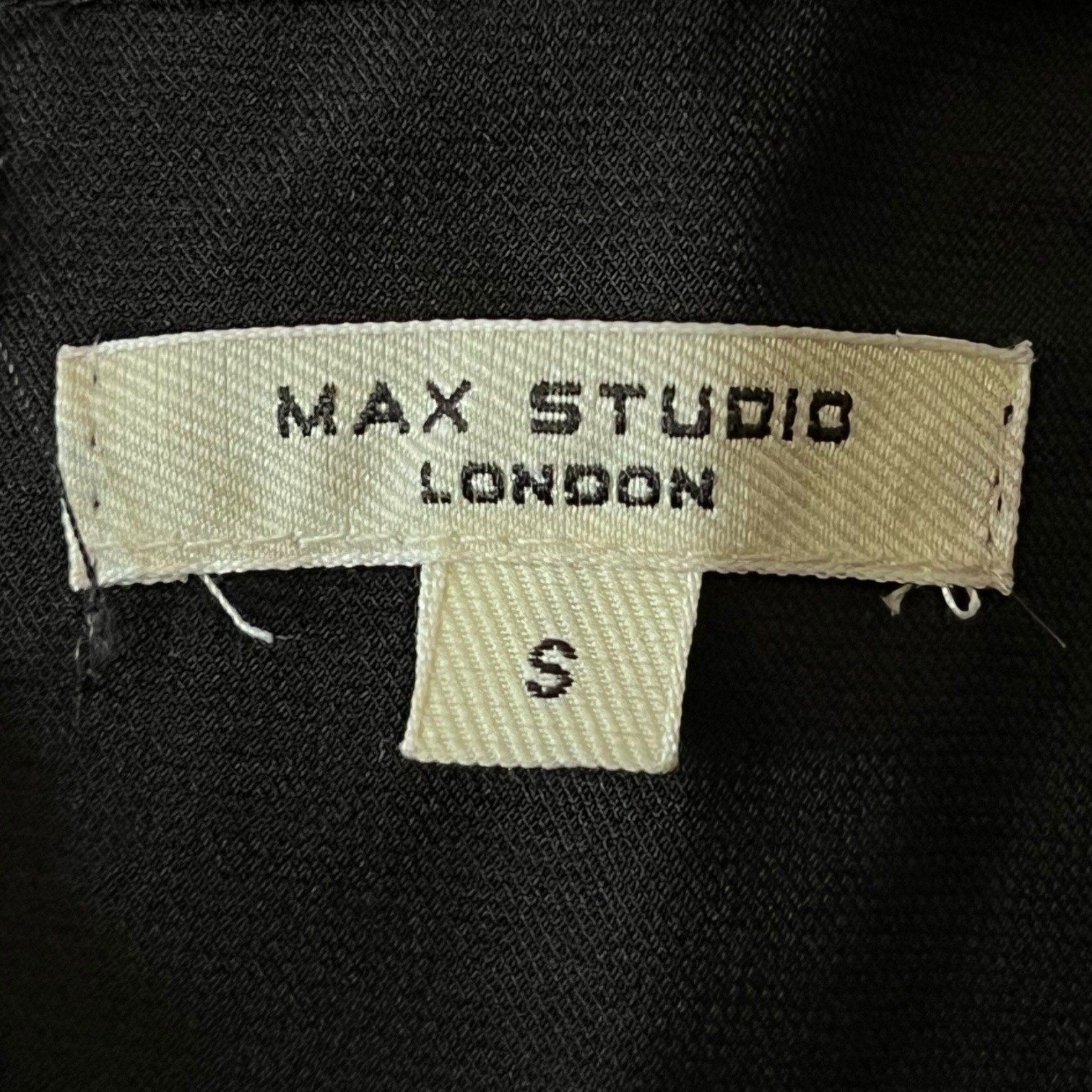 Max Studio dress cap sleeve front detailed black Small S 
