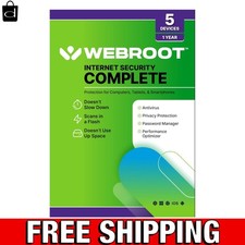 Internet Security Complete 2025: 5 Device Antivirus  Password Manager  Backup