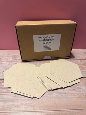 100 EPP Papierschablonen  Vorlagen Hexagon 0,5 Inch, 1 Inch, 1,5 Inch und 2 Inch