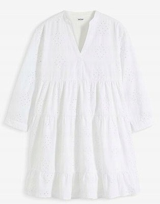 Neu Tunikakleid Gr. 44 Weiß Sommer-Kleid Minikleid halbarm Casual-Dress