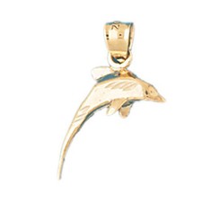 Dolphin Charm Pendant 14k Gold