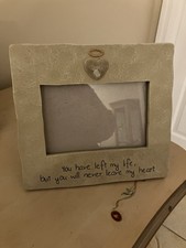 Dog Speak Pet Lover Picture Frame "Never leave my heart- Made in the USA