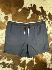 Vintage Polo Sport Ralph Lauren Navy Blue Mesh Lined Swim Trunks Men's Size XL