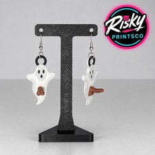 Naughty Ghost Earrings – Ghost Earrings, Funny Halloween Dangle Earrings 