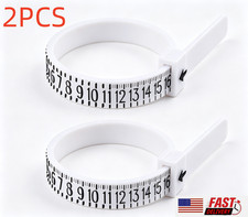 2PCS Ring Sizer Measure Tool Gauge Plastic Finger Sizing Finder Reusable 1-17