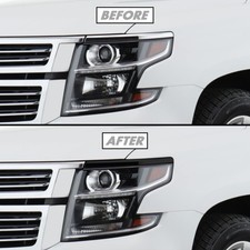 SlickMod Chrome Delete Blackout Vinyl Overlay for 2015-2020 Chevy Tahoe Headl...